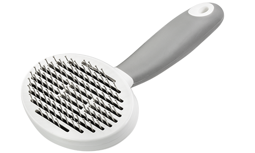 Savaime Išsivalančios Šukos Šunims Savaime valantis šepetys šunims ir katėms su smulkiais metaliniais dantimis ir ergonominiu rankeniu.