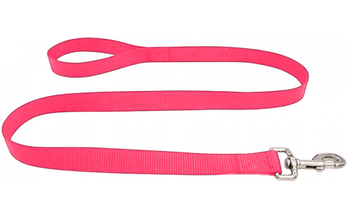 Tvirta rožinė nailoninė šuns pavadėlis 120cm, lengva valyti, patvarus, su saugiu sidabriniu užsegimu.